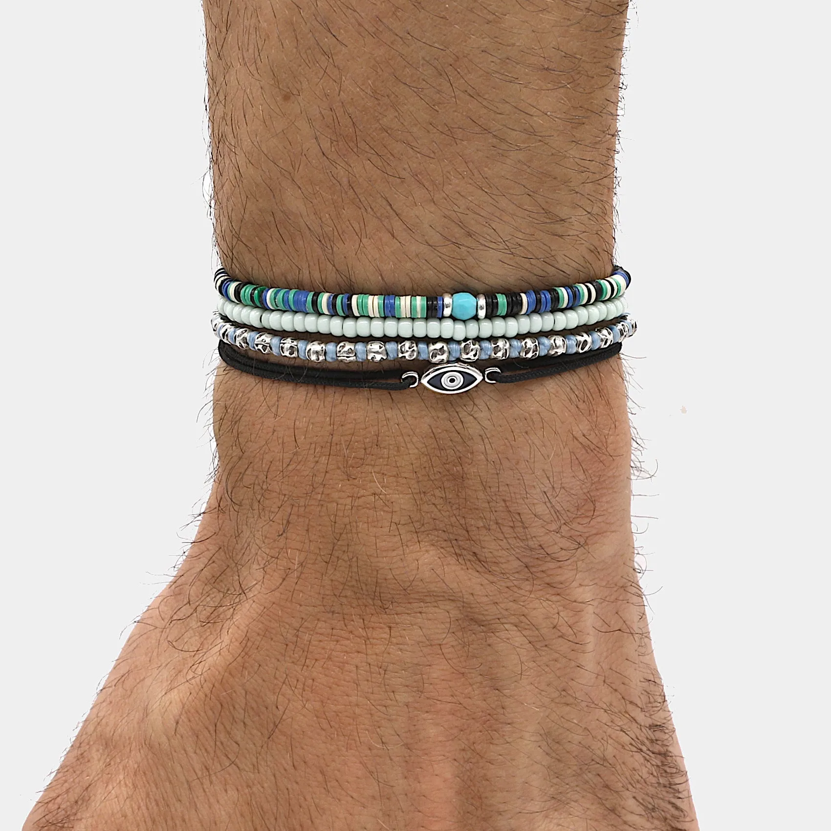 2mm Glass Beads Adjustable Bracelet (Mint Green)