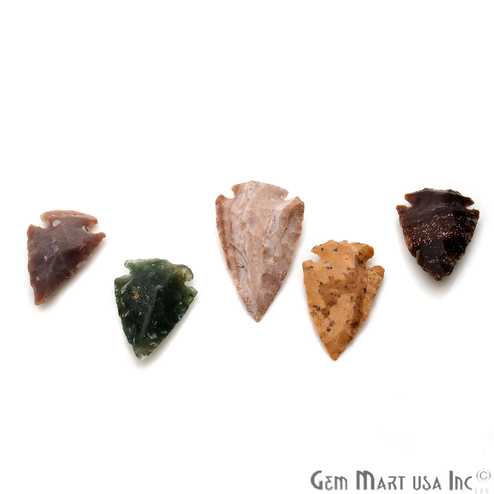 5pc Lot Arrowhead Cut Gemstones, 31x19mm Handcrafted Stone, Loose Gemstone, DIY Pendant, DIY Jewelry
