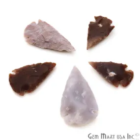 5pc Lot Arrowhead Cut Gemstones, 36x23mm Handcrafted Stone, Loose Gemstone, DIY Pendant, DIY Jewelry