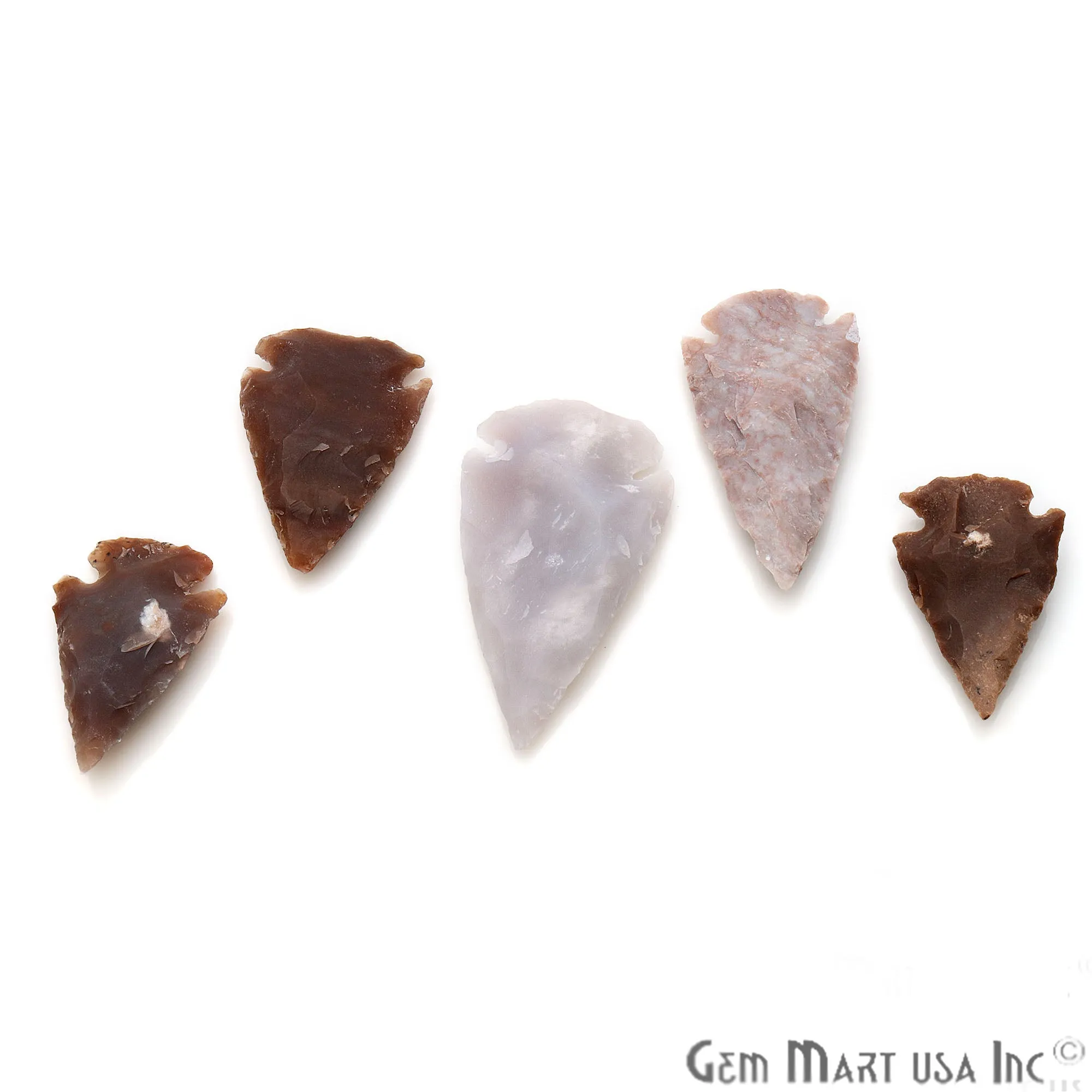 5pc Lot Arrowhead Cut Gemstones, 36x23mm Handcrafted Stone, Loose Gemstone, DIY Pendant, DIY Jewelry