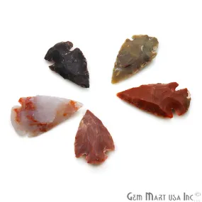 5pc Lot Arrowhead Cut Gemstones, 37x19mm Handcrafted Stone, Loose Gemstone, DIY Pendant, DIY Jewelry