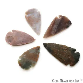 5pc Lot Arrowhead Cut Gemstones, 55x22mm Handcrafted Stone, Loose Gemstone, DIY Pendant, DIY Jewelry