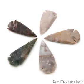 5pc Lot Arrowhead Cut Gemstones, 77x32mm Handcrafted Stone, Loose Gemstone, DIY Pendant, DIY Jewelry
