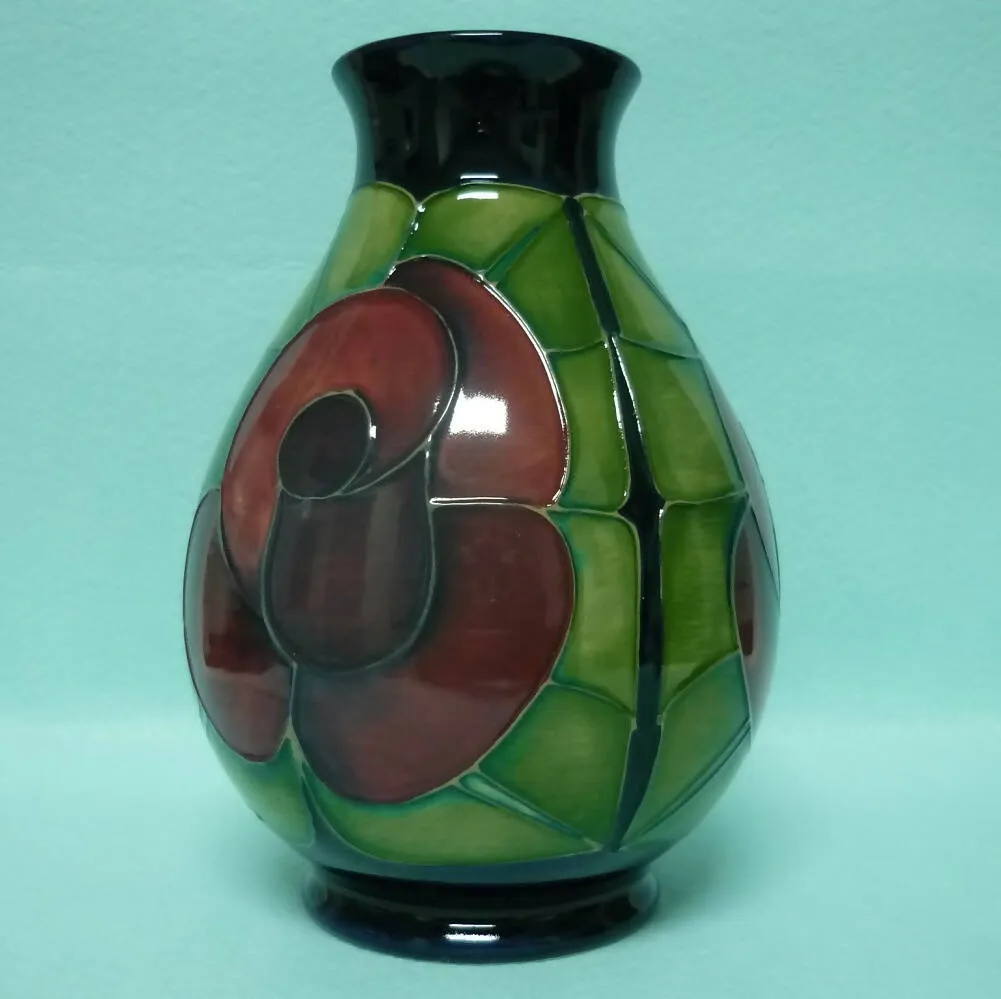 A Large Moorcroft 7.5inch Vase in the Rose Design by Sally Tuffin