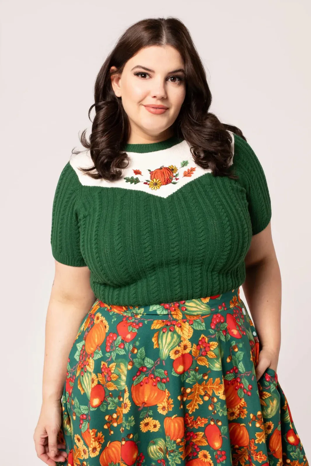 Autumn Pumpkin Sweater by Hell Bunny