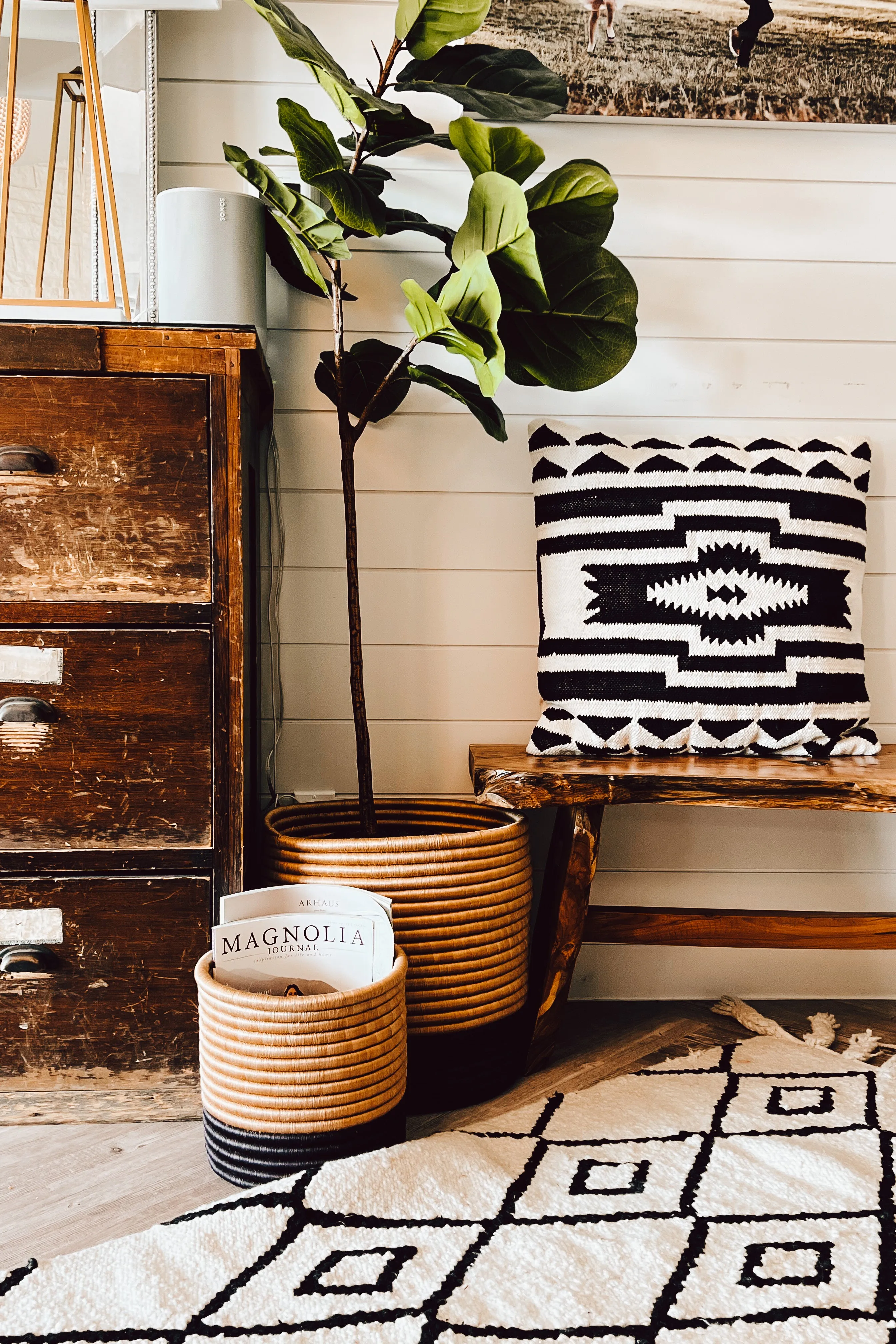 Black Vandi Basket with Tassels