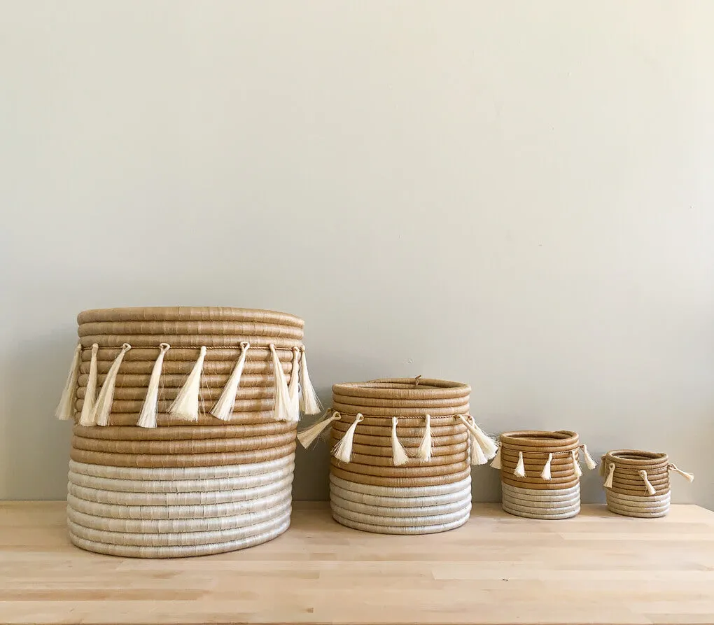 Black Vandi Basket with Tassels