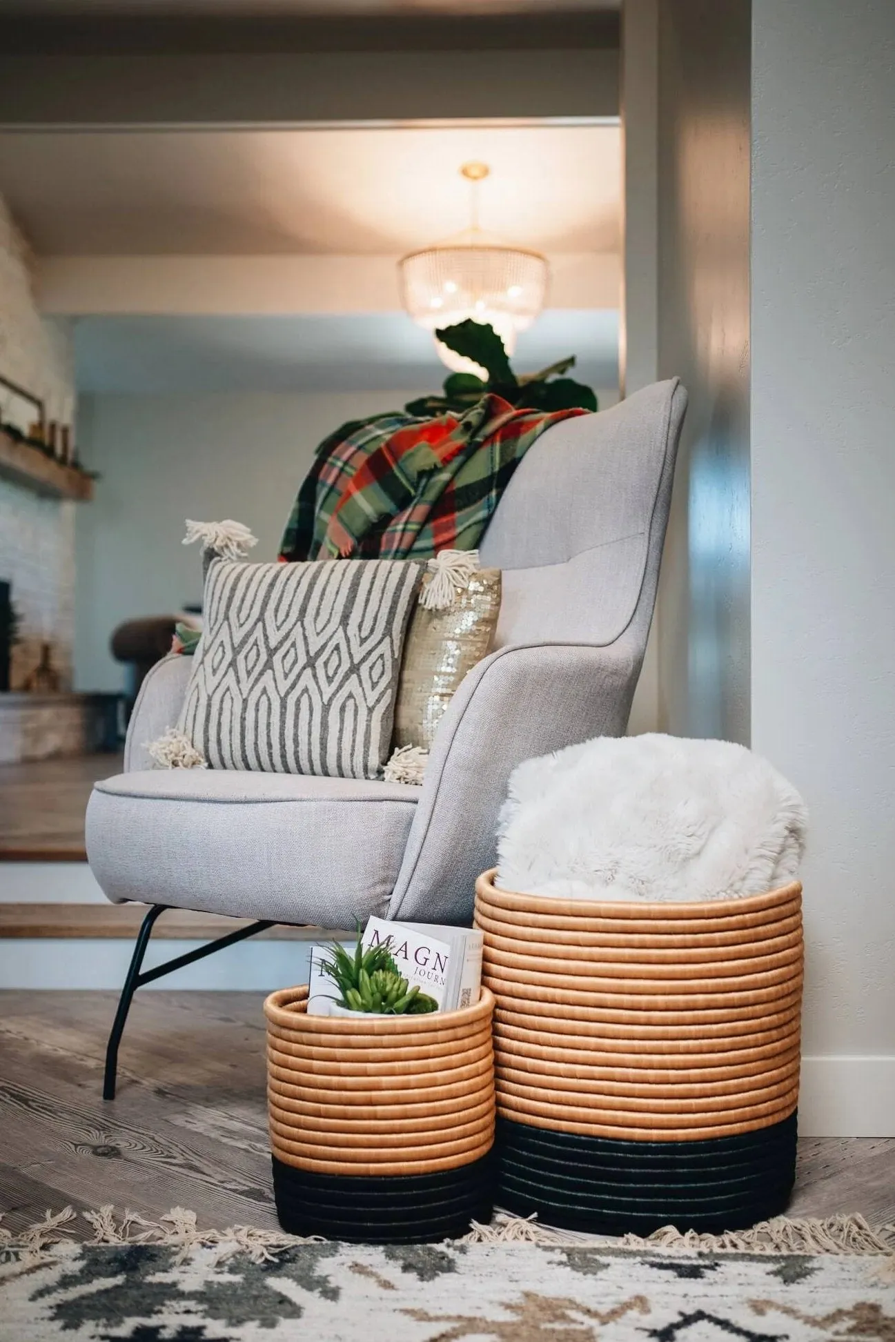 Black Vandi Basket with Tassels