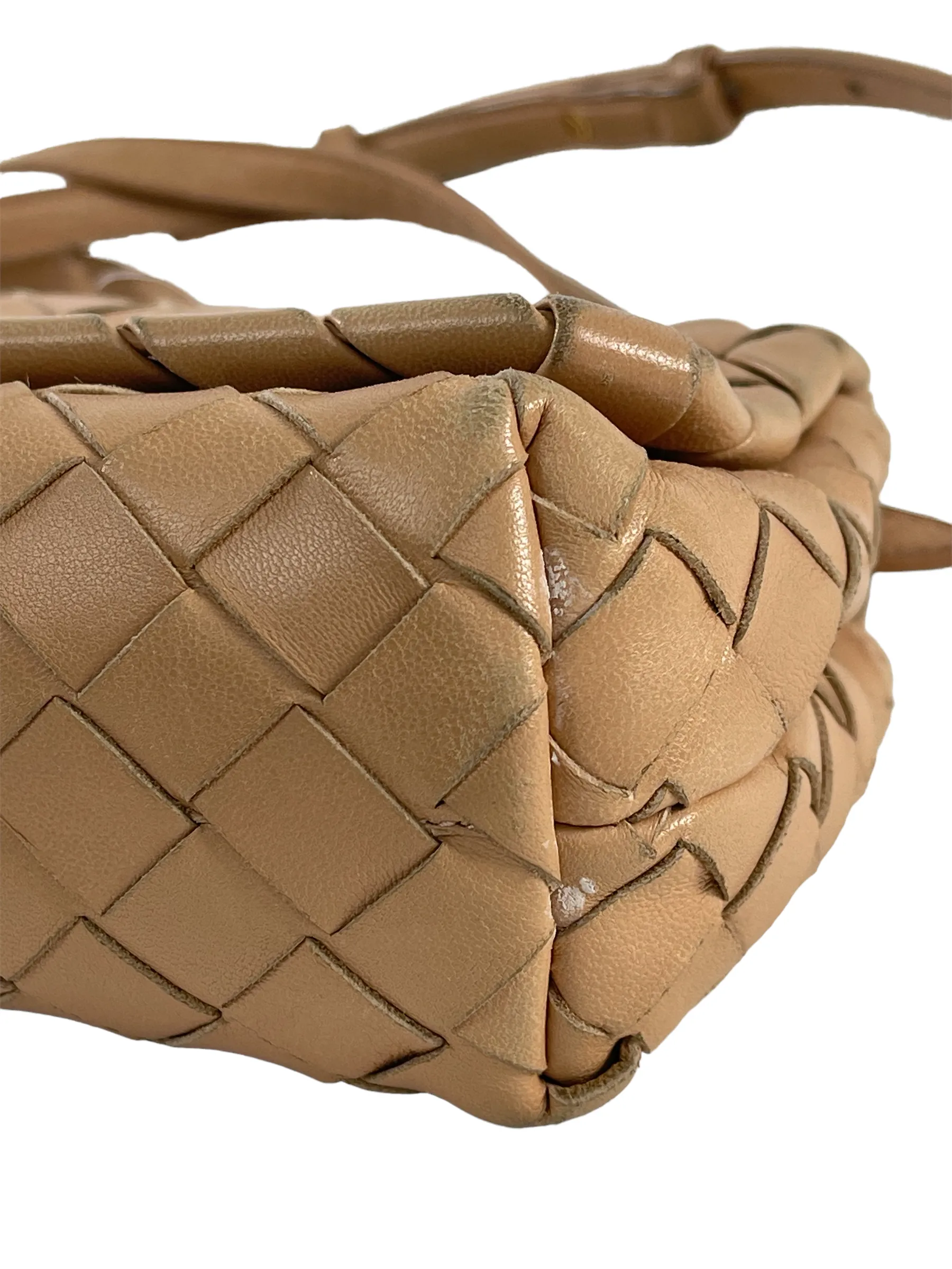 Bottega Nude Woven Leather Crossbody
