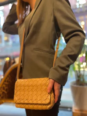 Bottega Nude Woven Leather Crossbody