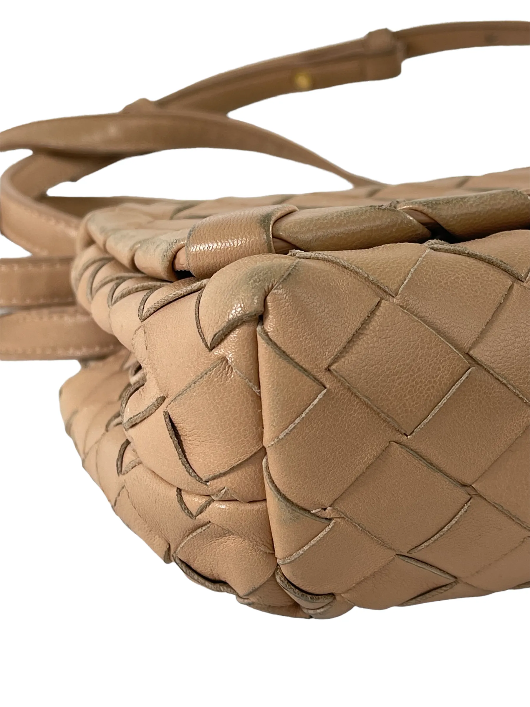 Bottega Nude Woven Leather Crossbody