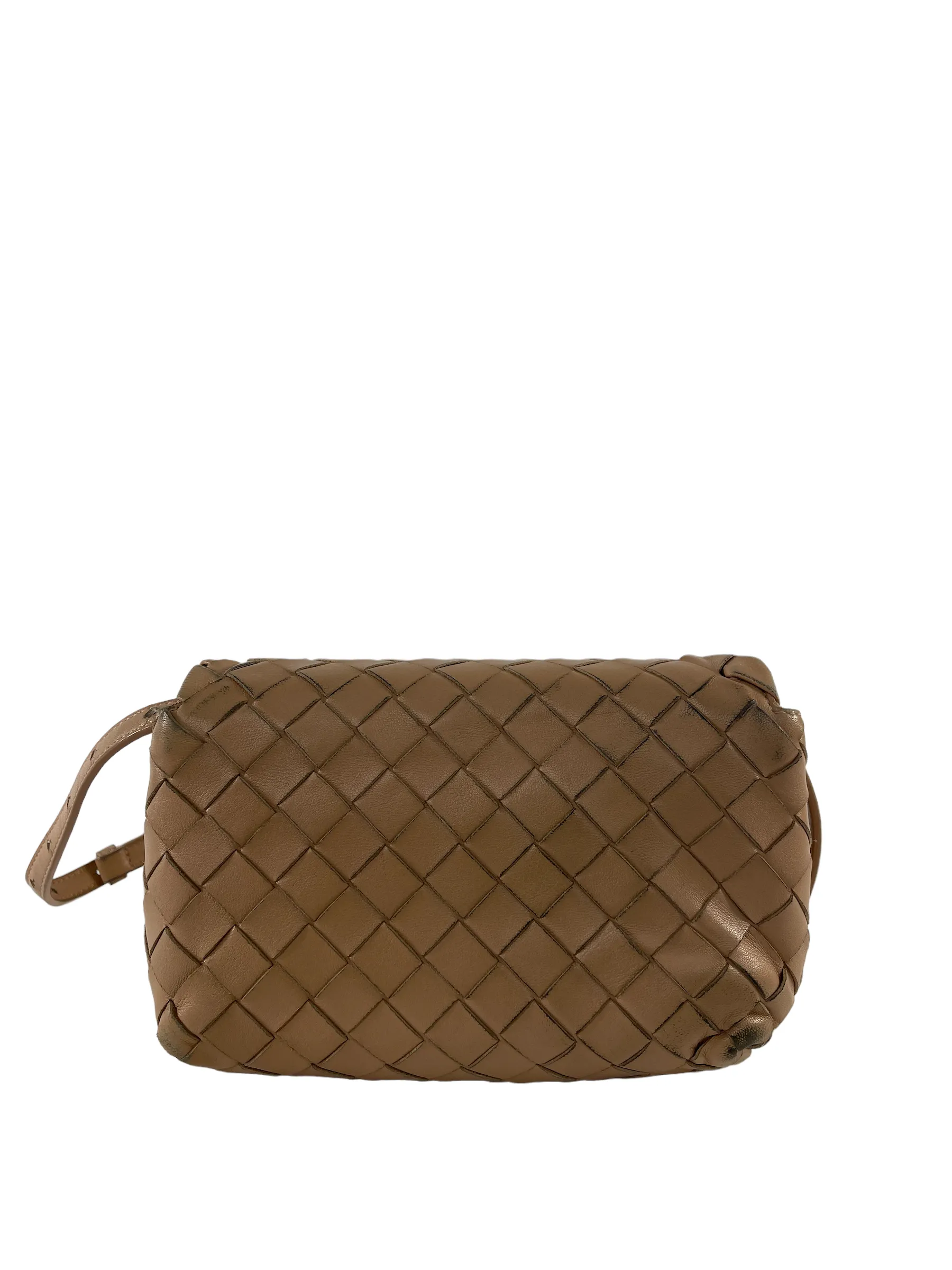 Bottega Nude Woven Leather Crossbody