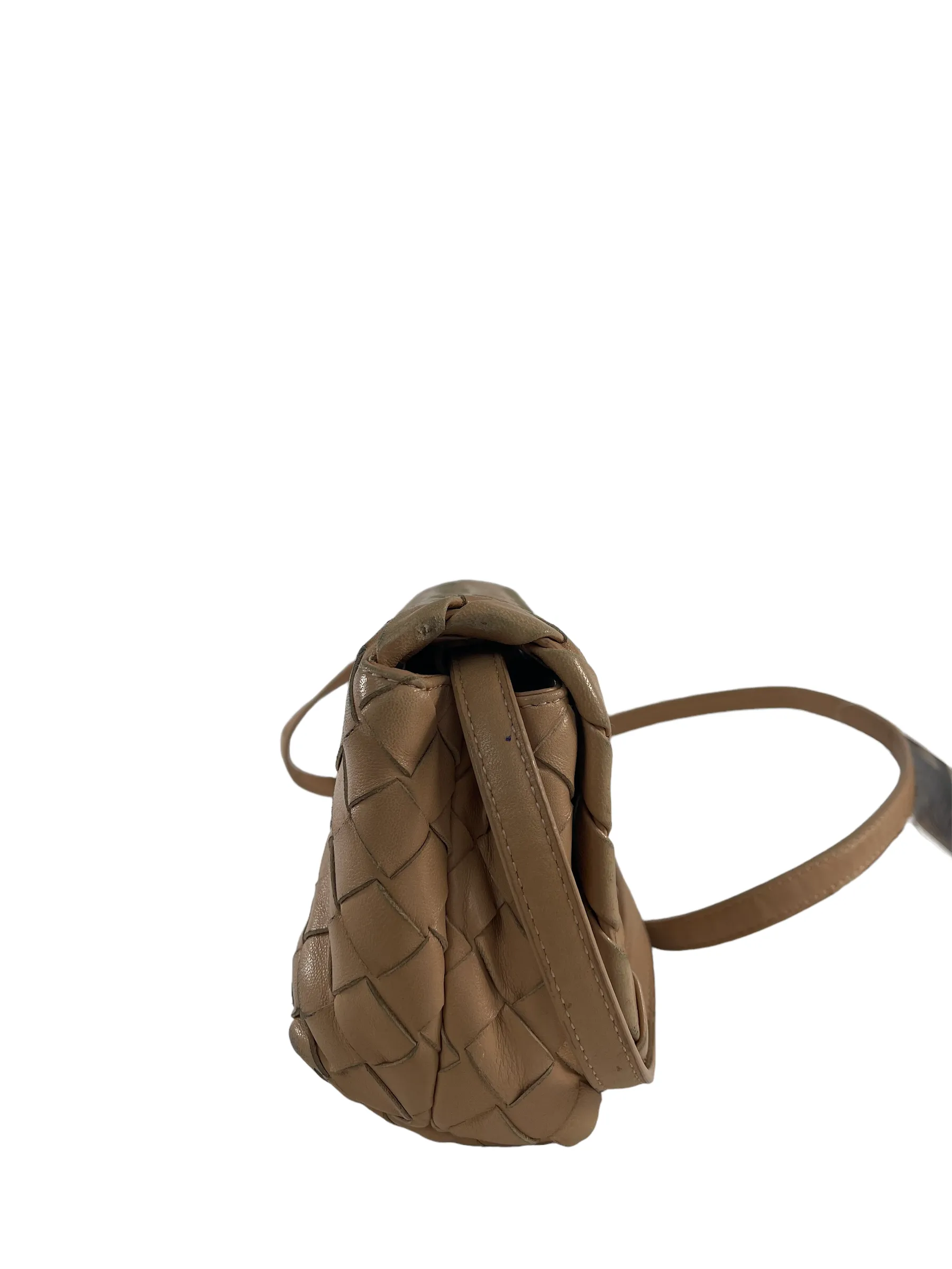 Bottega Nude Woven Leather Crossbody