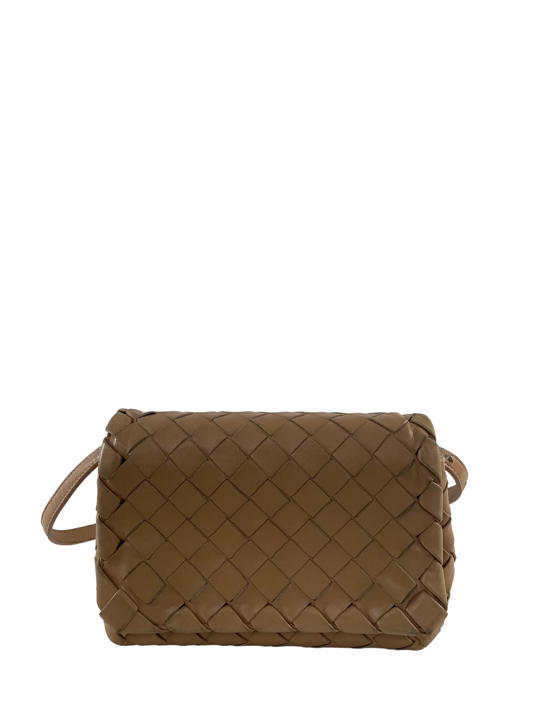 Bottega Nude Woven Leather Crossbody