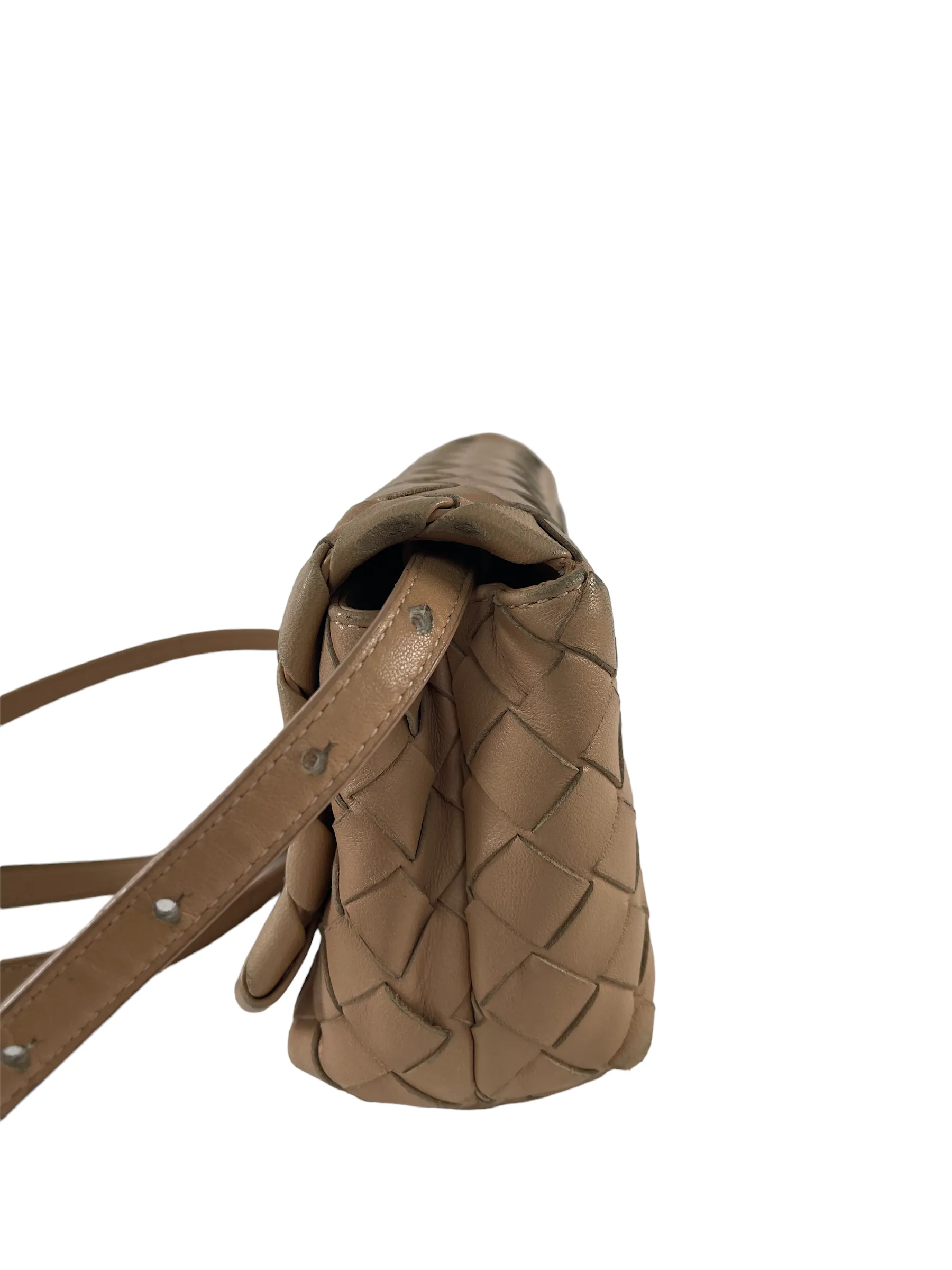 Bottega Nude Woven Leather Crossbody
