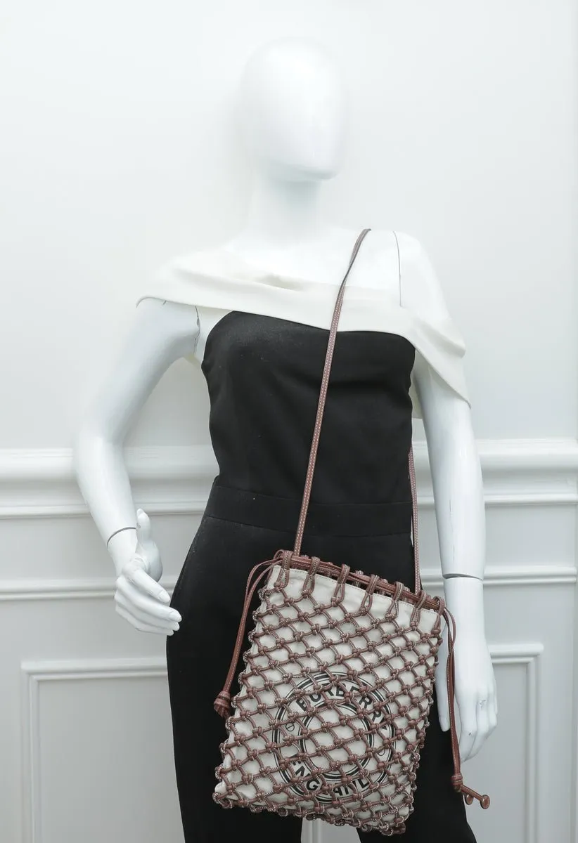 Burberry Bicolor Woven Drawstring Bag