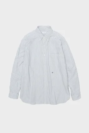 Button Down Stripe Wind Shirt - Navy