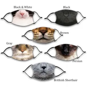 CAT FACE Fashion Design Printed Reusable Face Mask collection (Includes 2 FREE filters)