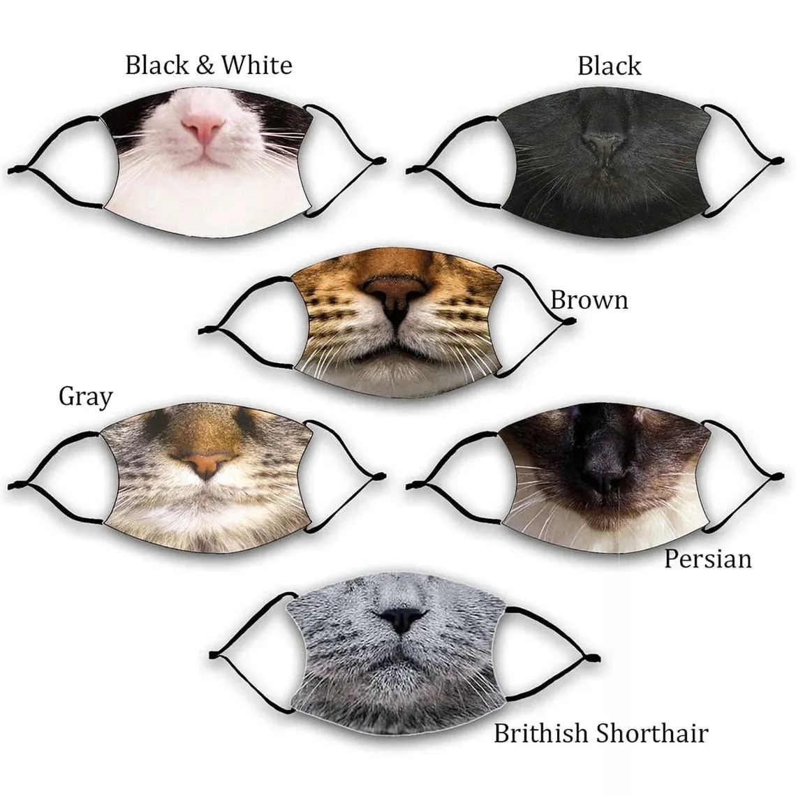 CAT FACE Fashion Design Printed Reusable Face Mask collection (Includes 2 FREE filters)