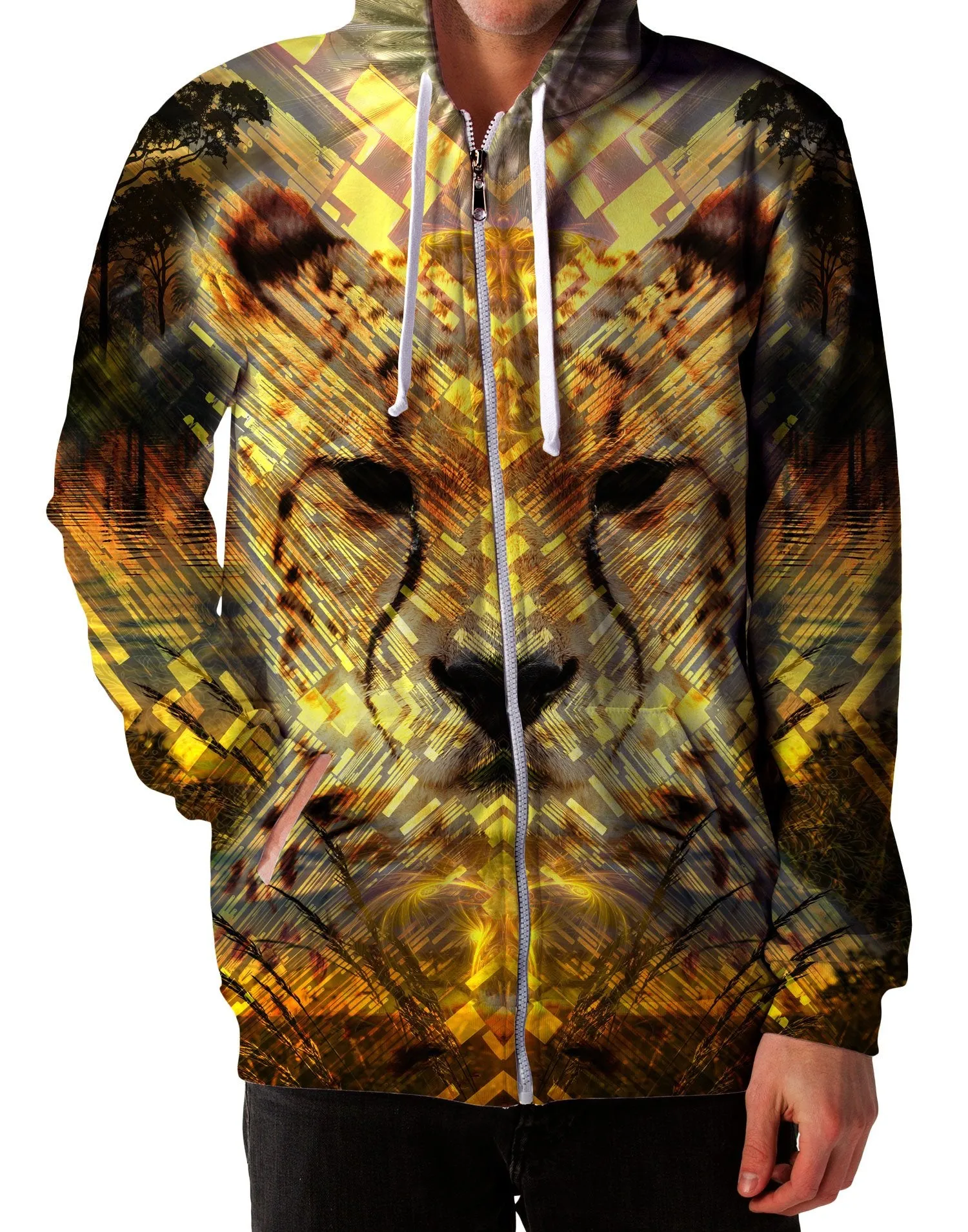 Cheetah Unisex Zip-Up Hoodie