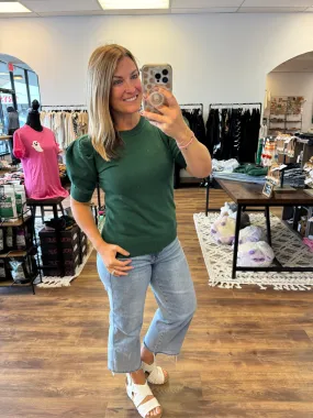 Chelsea - Viscose Puff Sleeve Sweater - Green