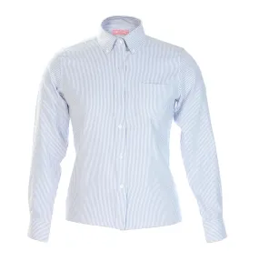 Clearance Girls Navy and White Stripe Oxford Blouse-Straight Hem