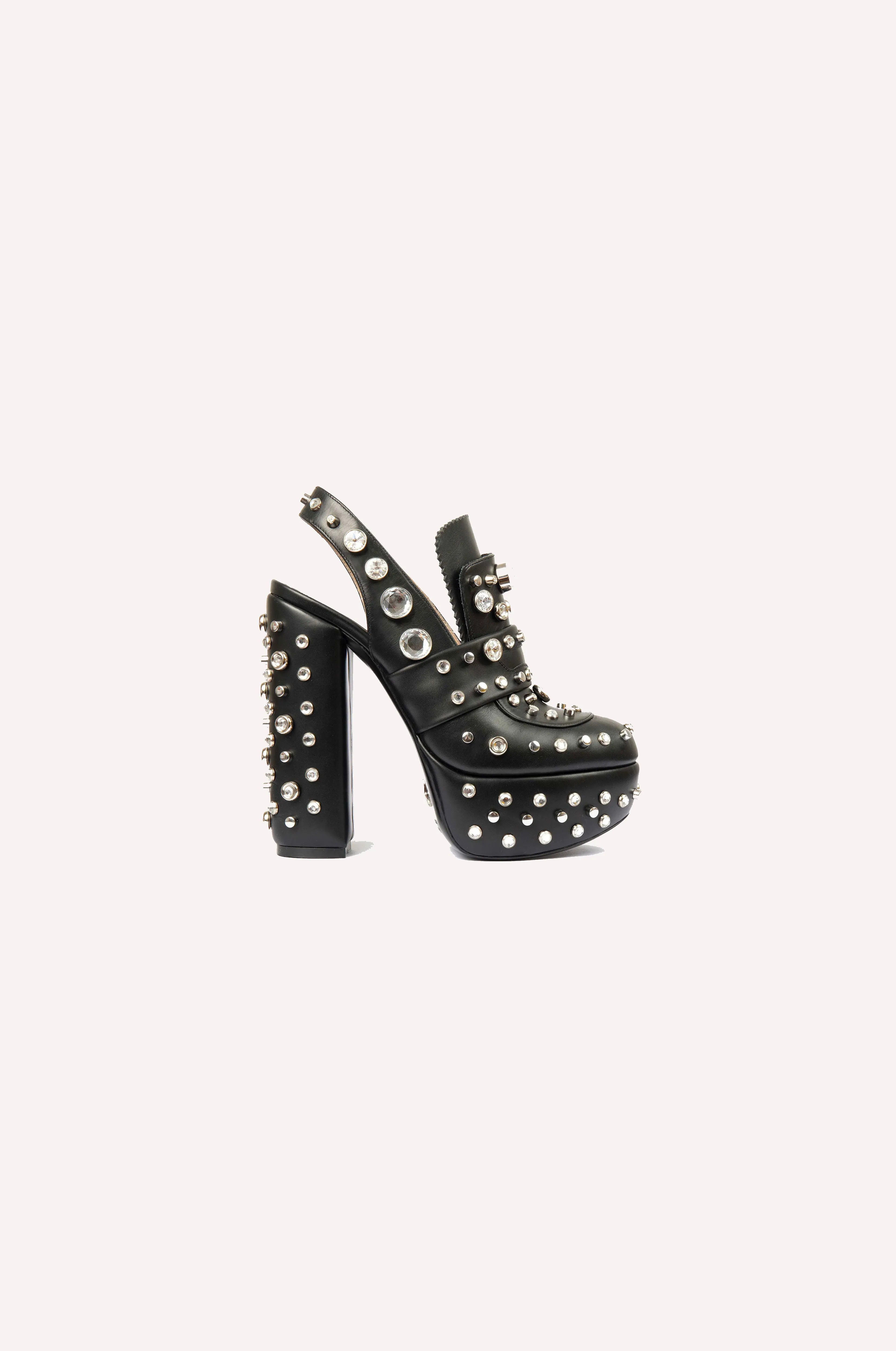 Crystal Studded Platform Heels
