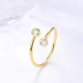 Dual CZ Classic Ring