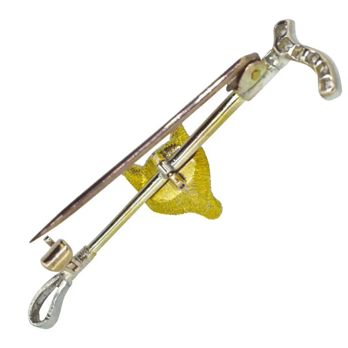 Edwardian Fox Head on Whip Stock Pin