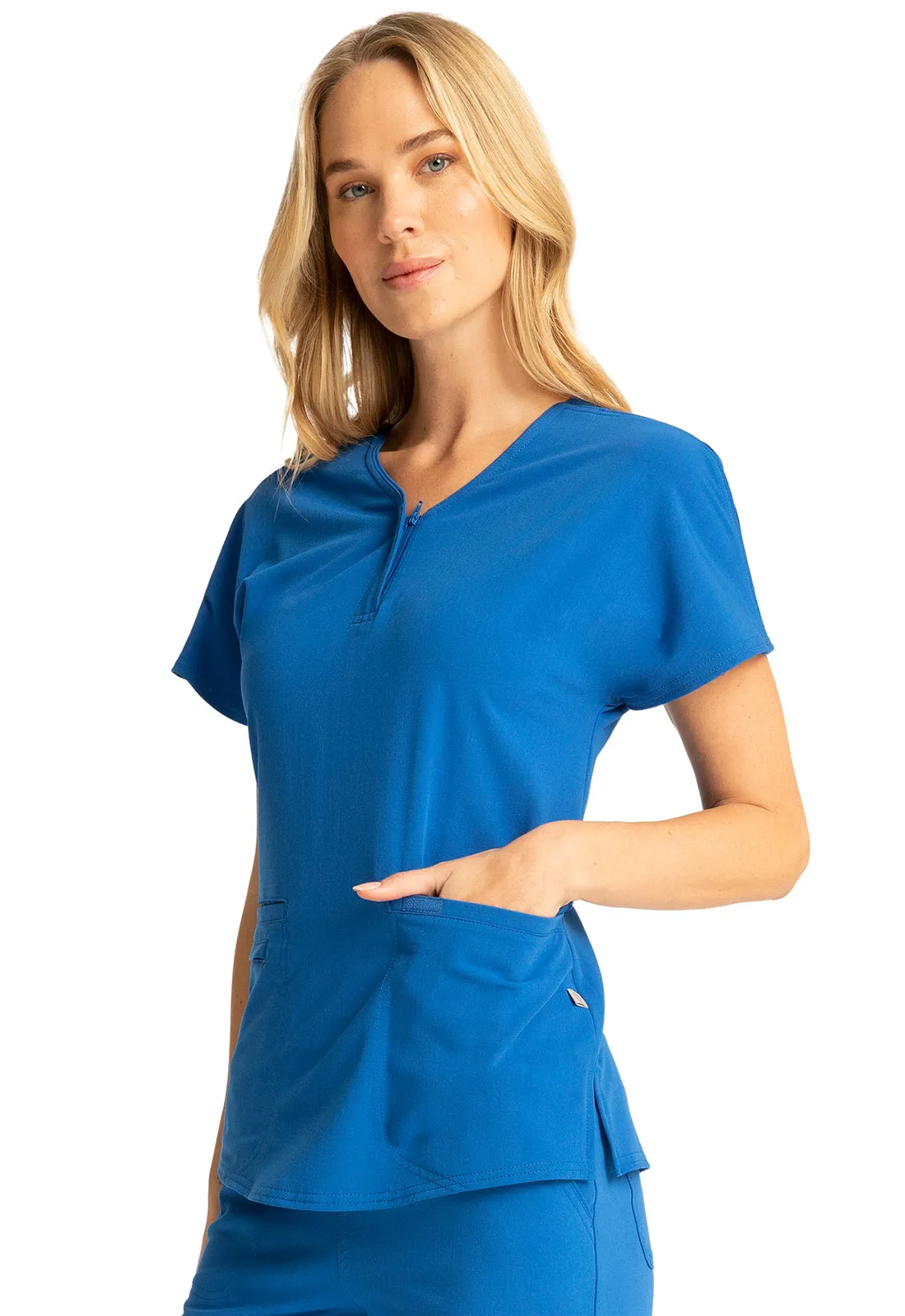 Euphoria - Women's Zip V-Neck Solid Top