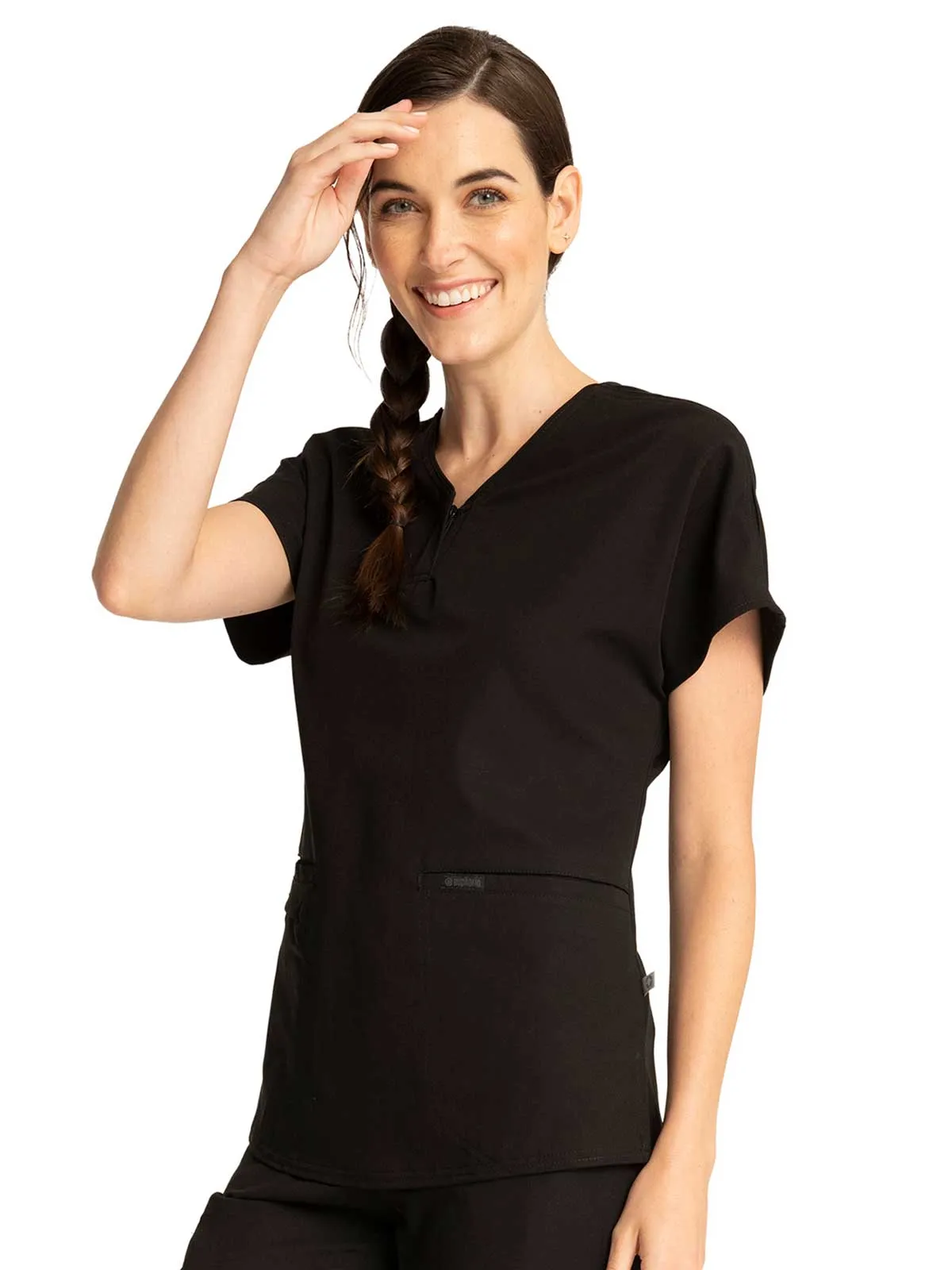 Euphoria - Women's Zip V-Neck Solid Top