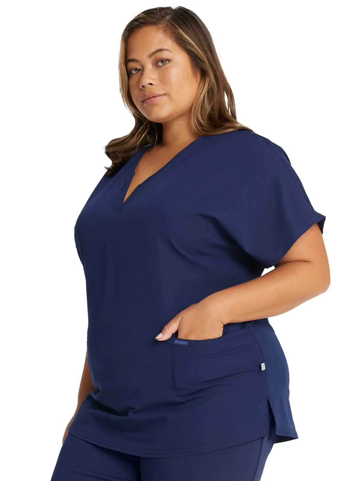 Euphoria - Women's Zip V-Neck Solid Top
