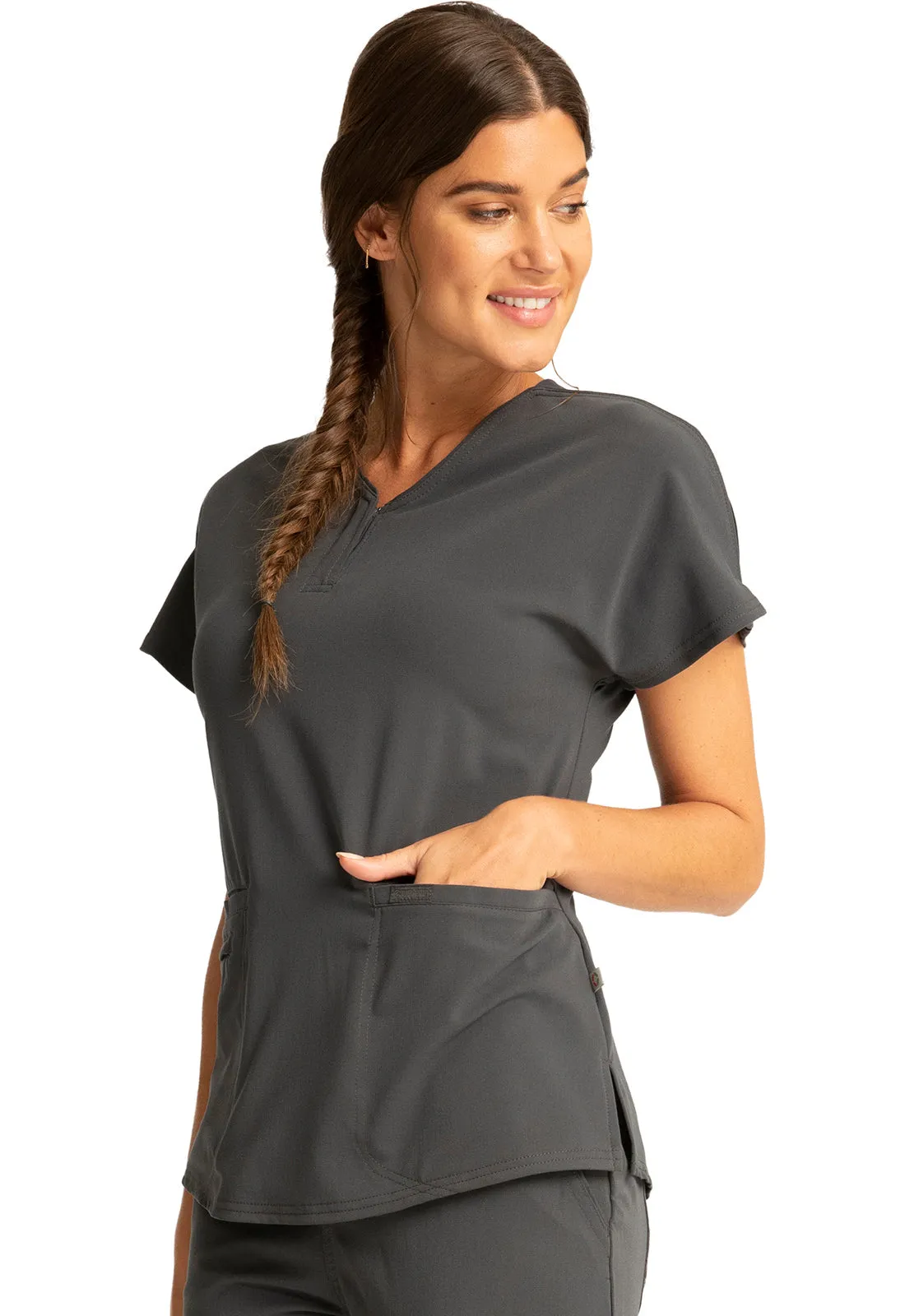 Euphoria - Women's Zip V-Neck Solid Top