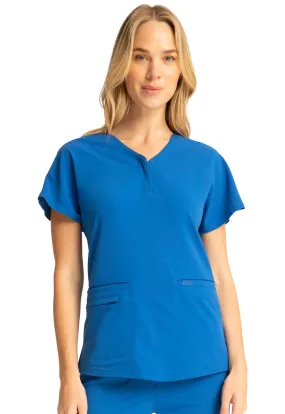 Euphoria - Women's Zip V-Neck Solid Top