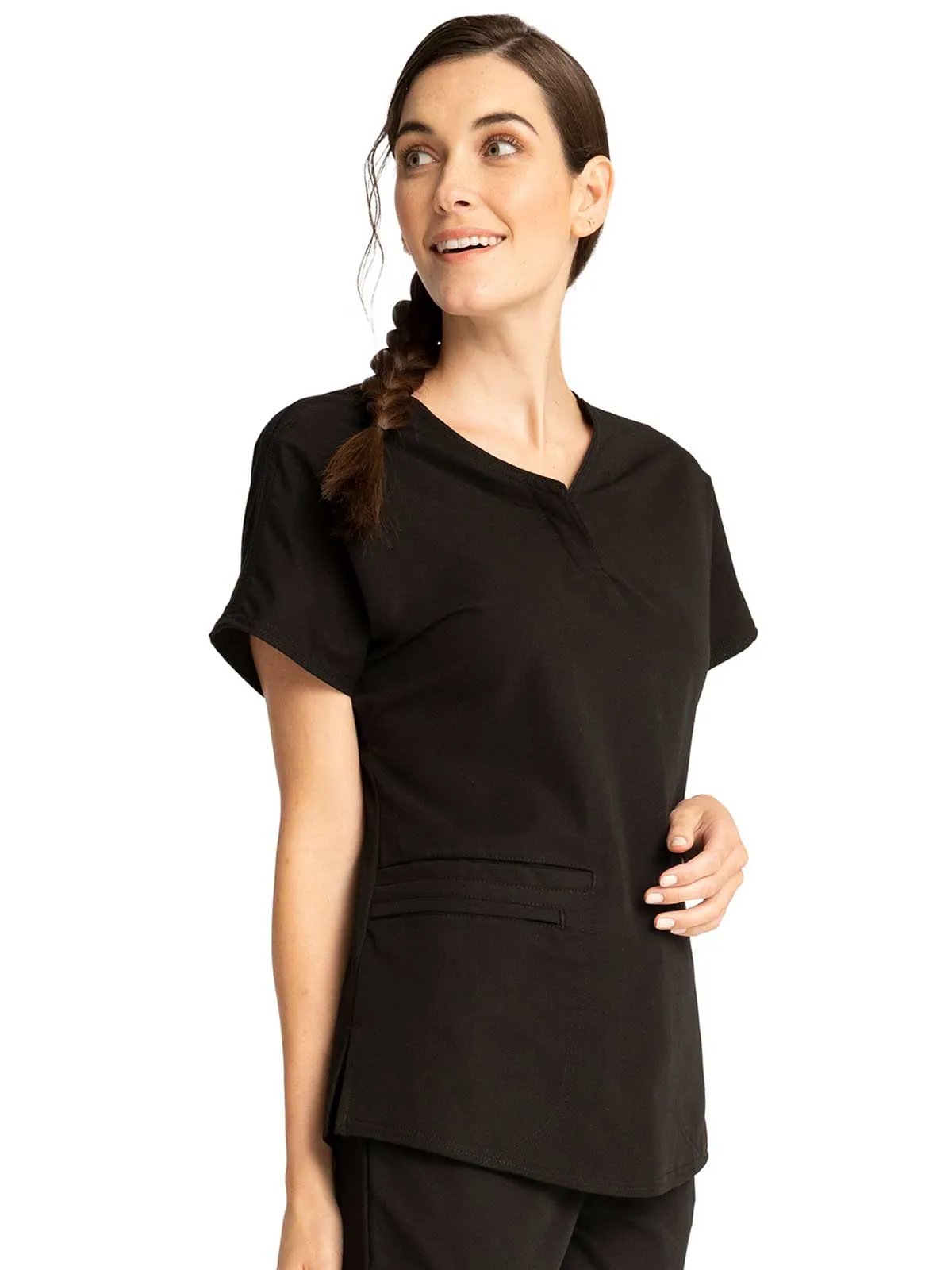 Euphoria - Women's Zip V-Neck Solid Top