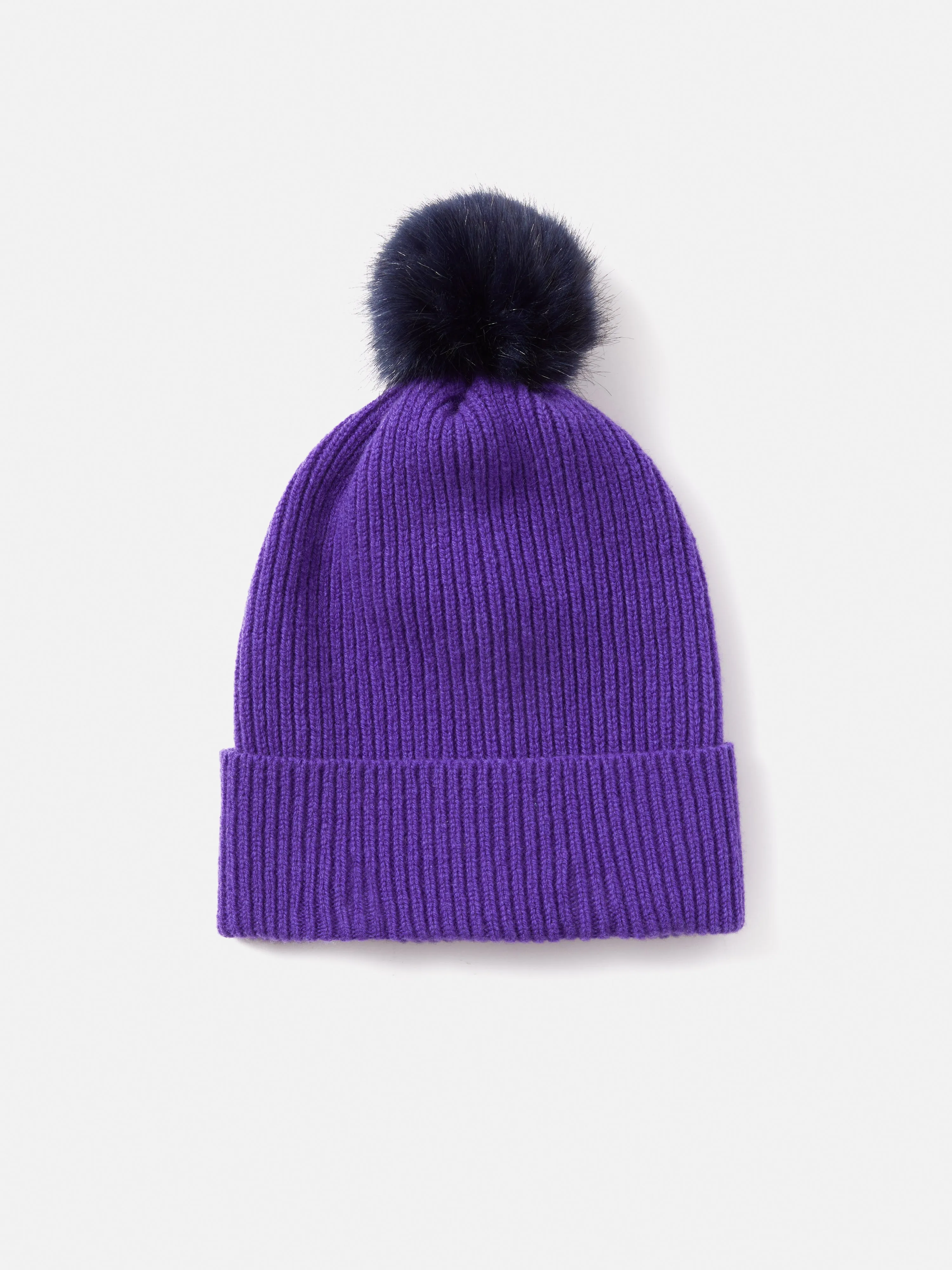Faux Fur Pom Hat | Purple