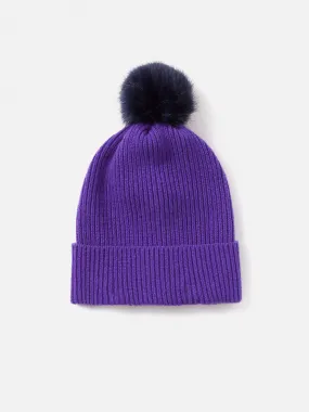 Faux Fur Pom Hat | Purple