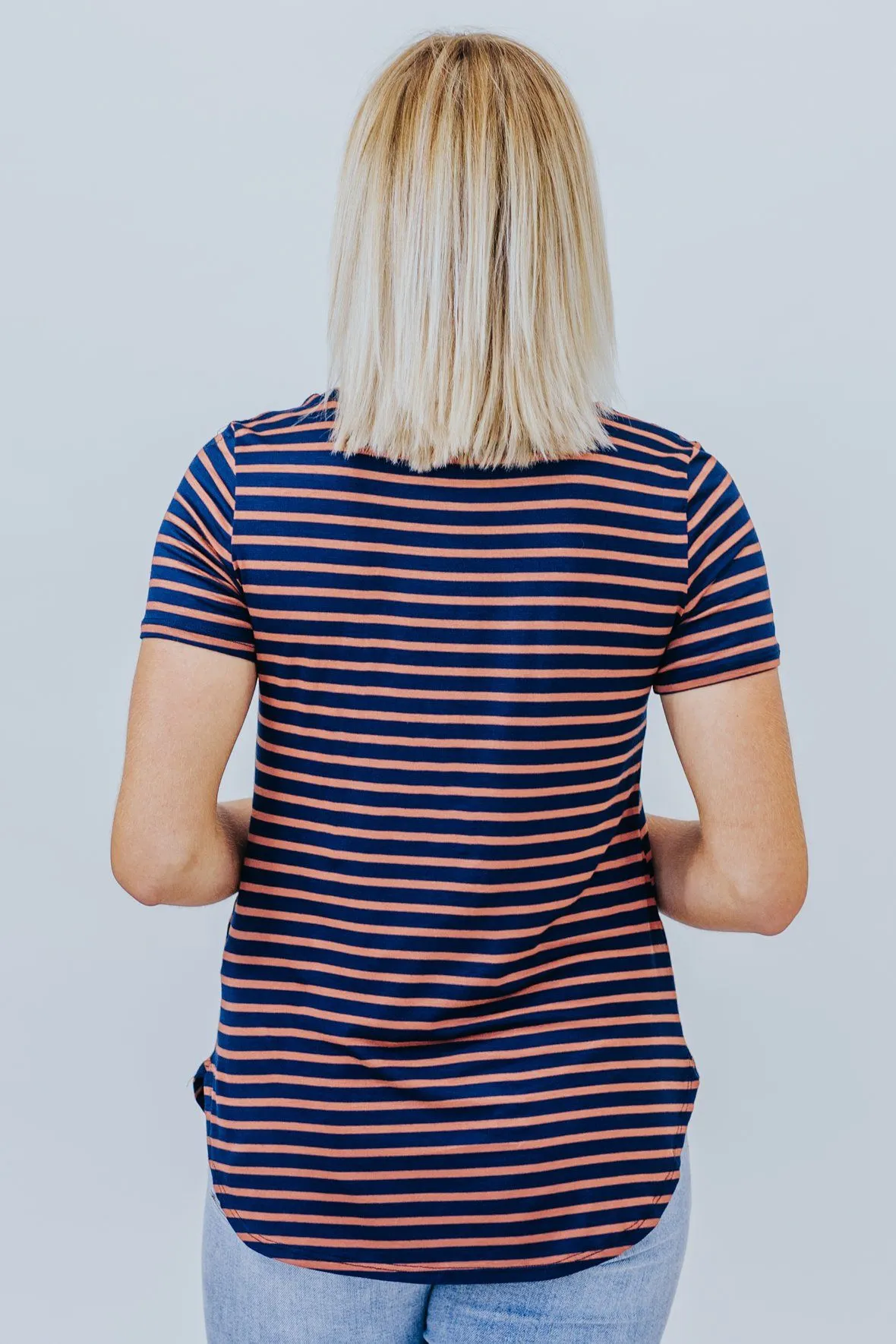 For The Moment Striped Tee In Tobacco