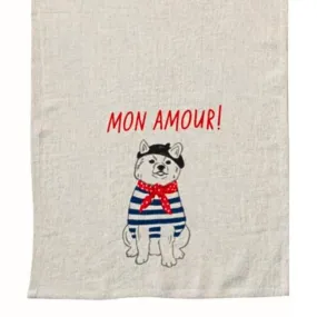 French Animals Linen Blend Tea Towels