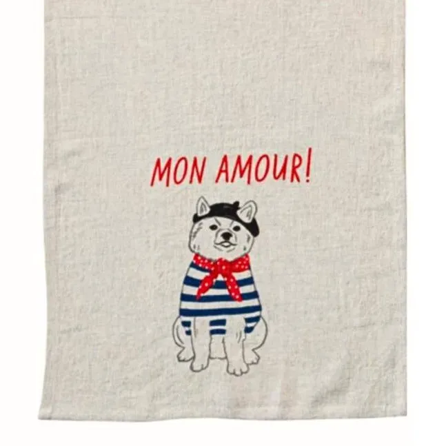 French Animals Linen Blend Tea Towels