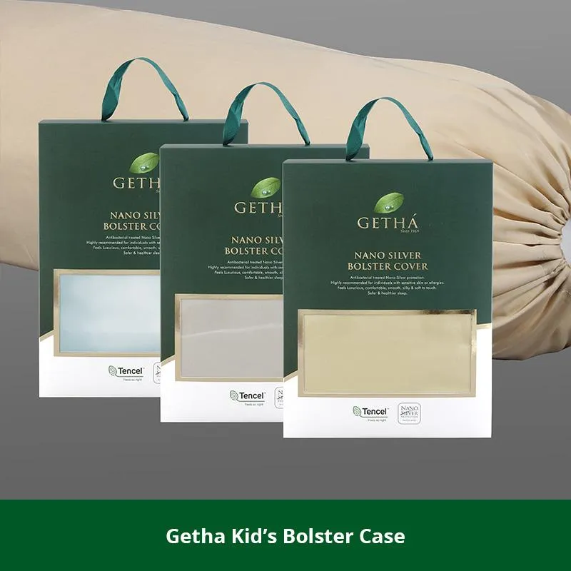 Getha Kid’s Latex Bolster Case - Tencel Nano Silver Fabric