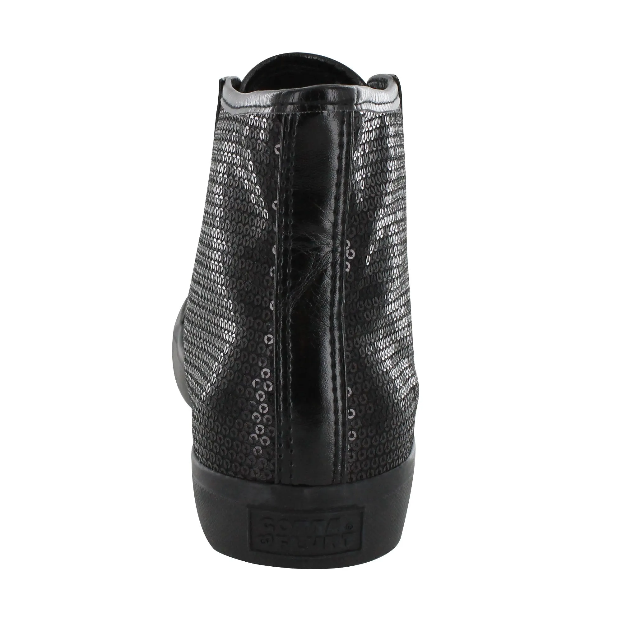 Gotta Flurt Girl's Disco II Hi Black/Black Sequin Hip Hop Dance Sneaker