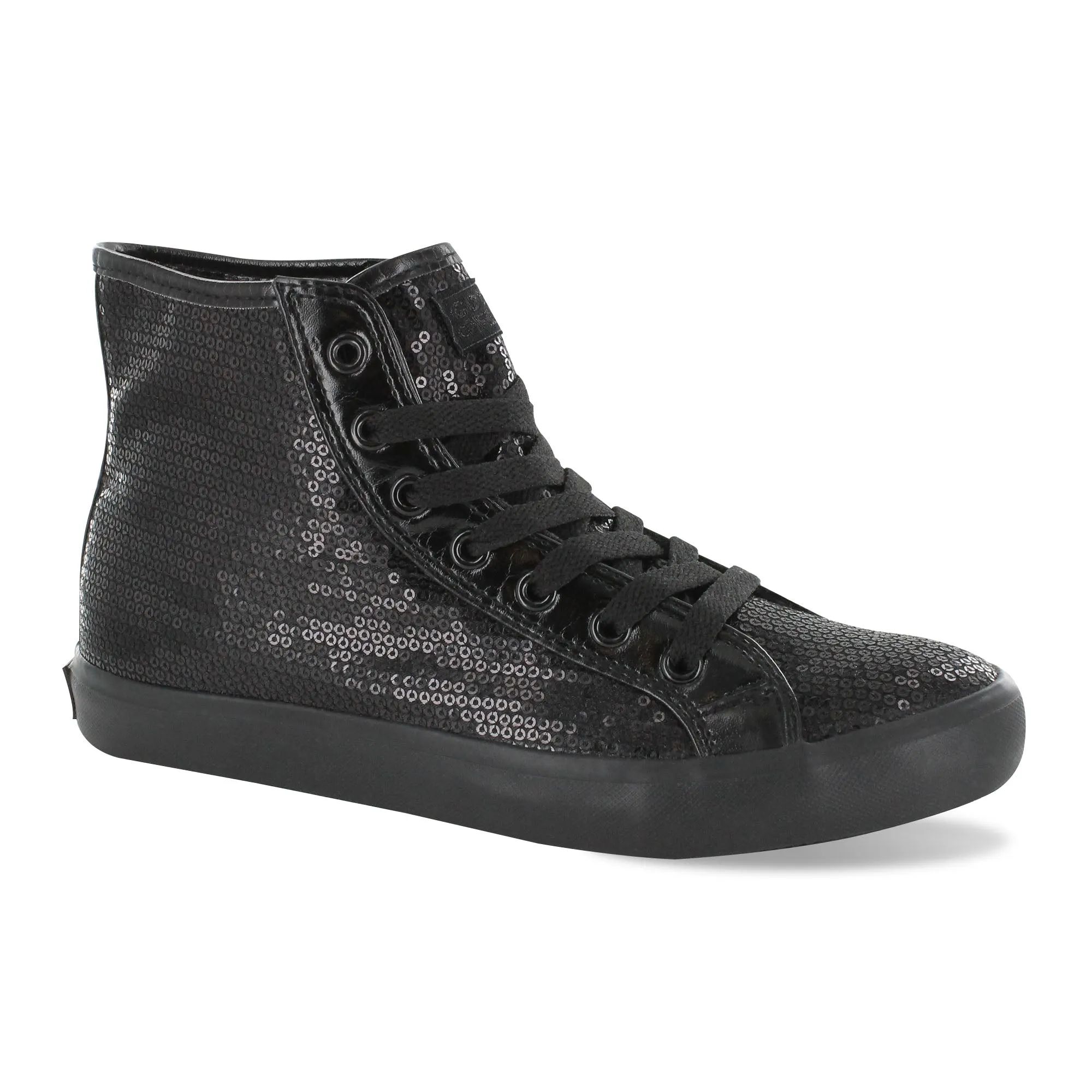 Gotta Flurt Girl's Disco II Hi Black/Black Sequin Hip Hop Dance Sneaker