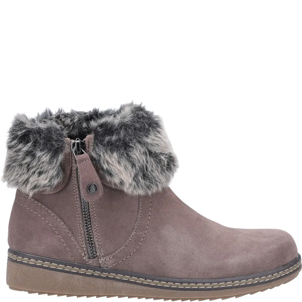 Grey Penny Zip-Up Ankle Boots