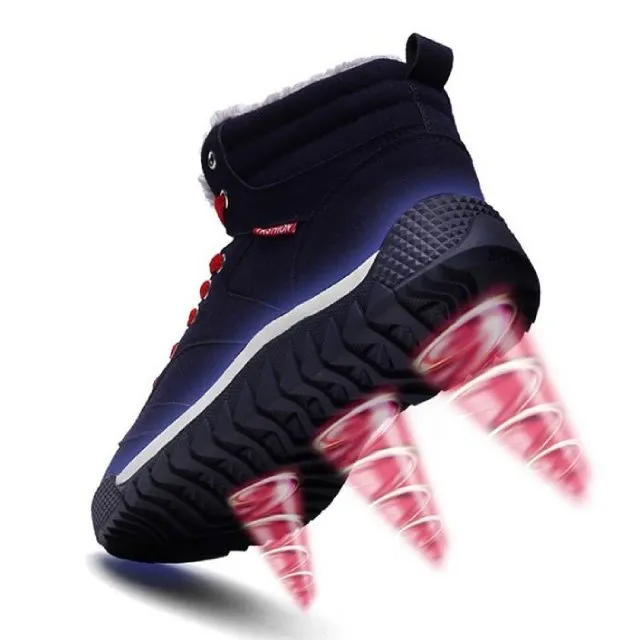 Groovywish Men Warm Orthopedic Shoes Round Toe Ankle Snow Boots