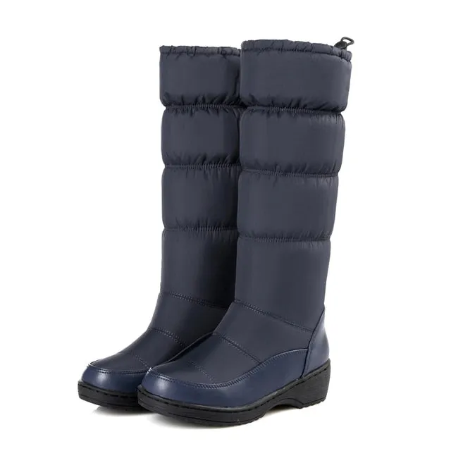 Groovywish Women Mid-calf Orthopedic Snow Boots Windproofing Slip-on Winter Shoes