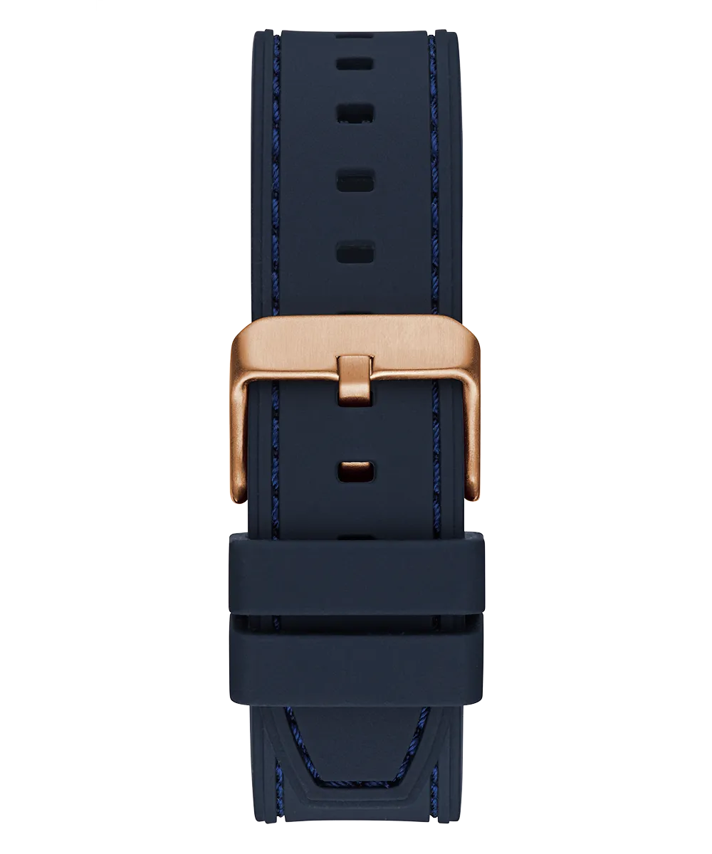 GUESS Mens Navy Rose Gold Tone Multi-function Watch