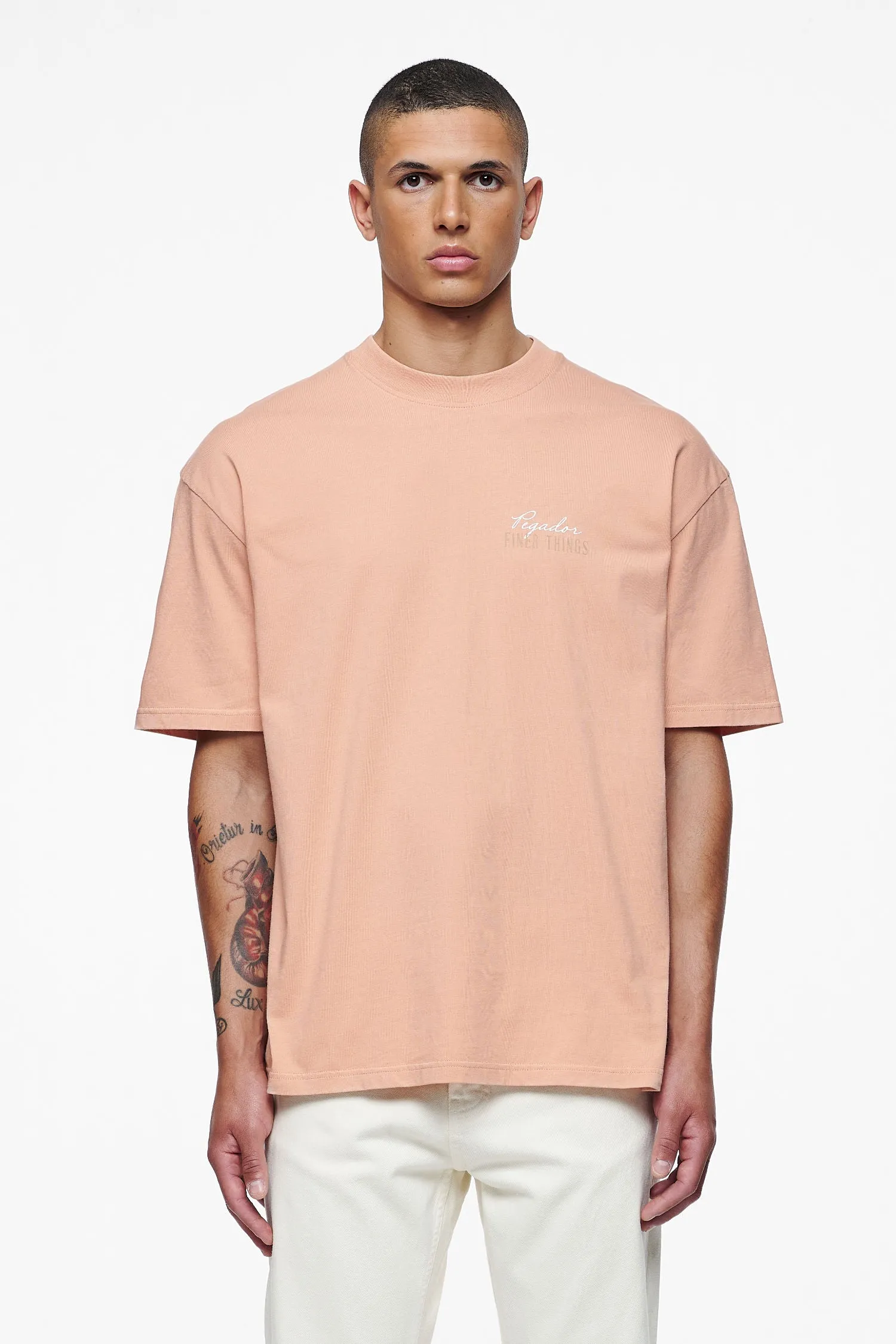 Heddon Oversized Tee Vintage Washed Tuscan Rose
