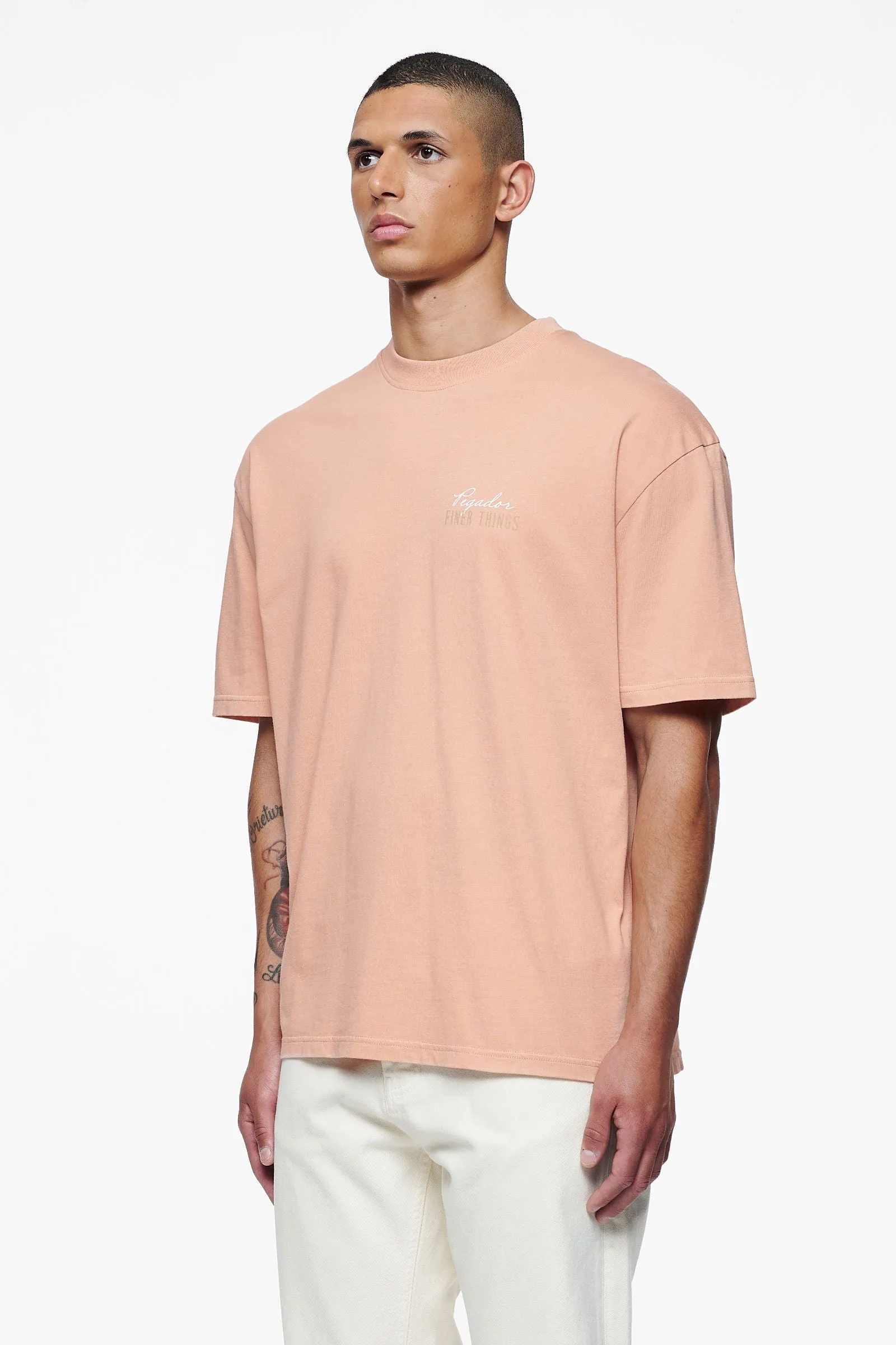 Heddon Oversized Tee Vintage Washed Tuscan Rose