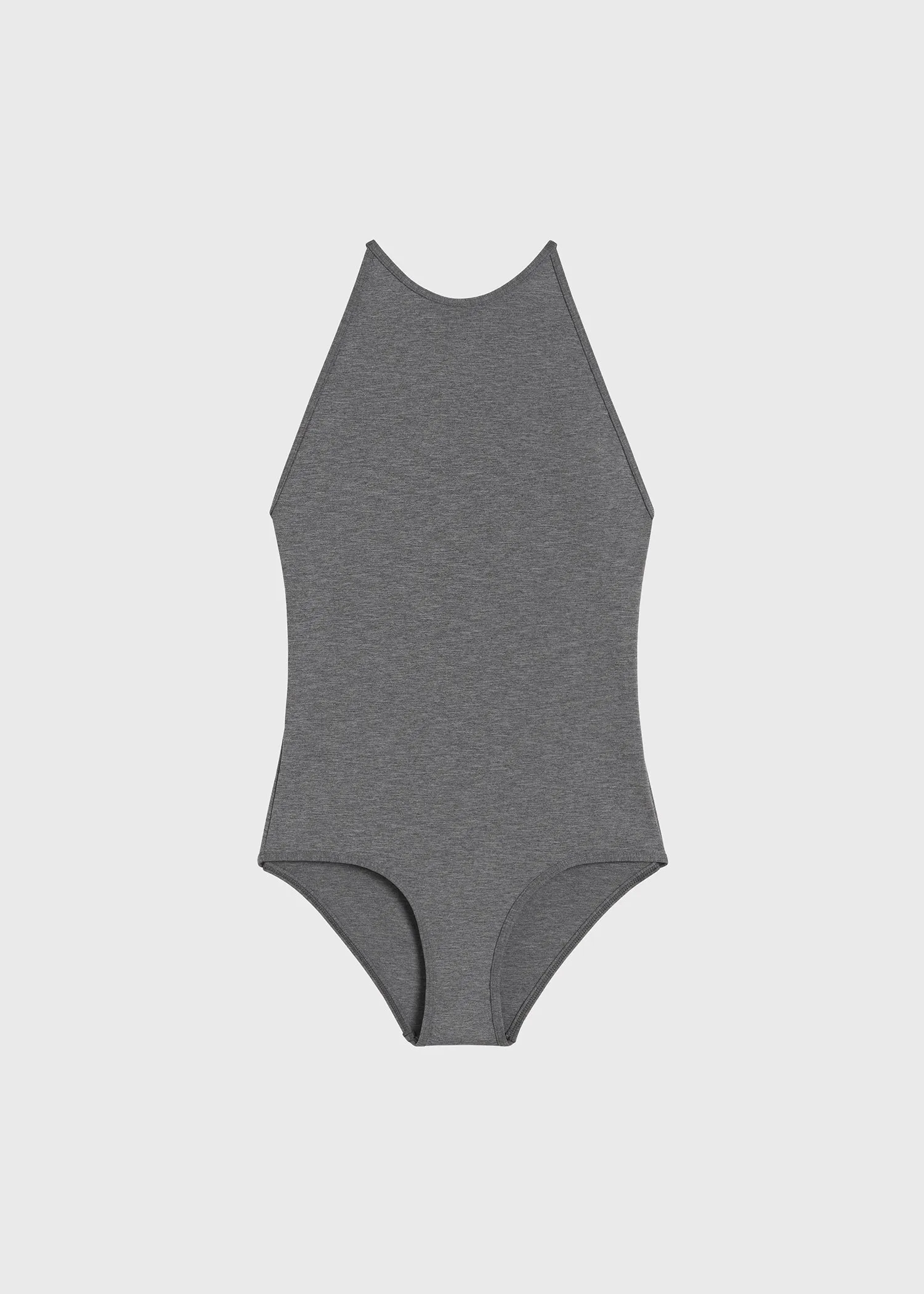 High neck swimsuit grey melange